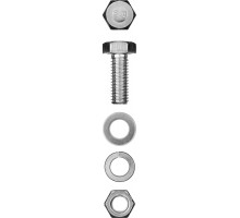ЗУБР DIN 933 M6 x 16 мм, болт с гайкой и шайбами, 12 шт (303436-06-016)