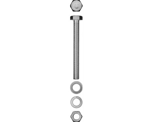 ЗУБР DIN 933 M6 x 80 мм, болт с гайкой и шайбами, 5 шт (303436-06-080)