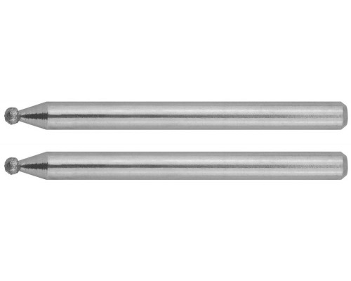 ЗУБР 2 шт, 2.0 x 3.2 x 38 мм, Набор алмазных мини-шарошек (35923)