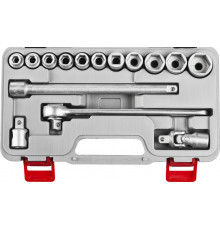 НИЗ Шоферский инструмент №2Д, 15 предм., 1/2″, в пластиковом кейсе, Набор торцовых головок (2761-20)
