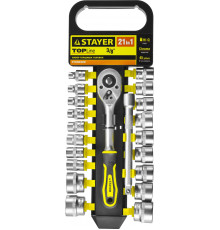 STAYER RSS 21M, 21 предм., (3/8″), Набор торцовых головок (27752-H21)