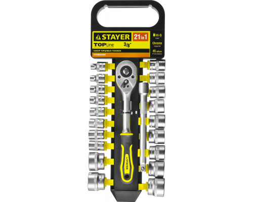 STAYER RSS 21M, 21 предм., (3/8″), Набор торцовых головок (27752-H21)