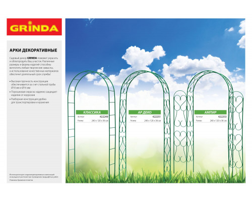 GRINDA размеры 14х310 см, для цветников, зеленый, декоративный бордюр (422223-G)