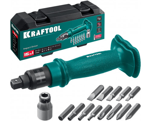 KRAFTOOL ID-15 15 предм., Ударно-поворотная отвертка (25550-Н10)