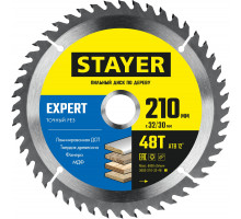 STAYER EXPERT 210 x 32/30мм 48Т, диск пильный по дереву, точный рез