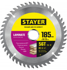 STAYER LAMINATE 185 x 30/20мм 56T, диск пильный по ламинату, аккуратный рез