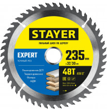 STAYER EXPERT 235 x 32/30мм 48Т, диск пильный по дереву, точный рез