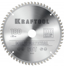 KRAFTOOL Multi Material 180х30мм 60Т, диск пильный по алюминию