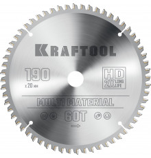 KRAFTOOL Multi Material 190х20мм 60Т, диск пильный по алюминию