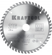 KRAFTOOL PRECISION 216х30мм 48Т, диск пильный по дереву