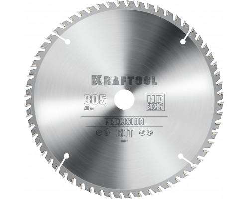 KRAFTOOL PRECISION 305х30мм 60Т, диск пильный по дереву