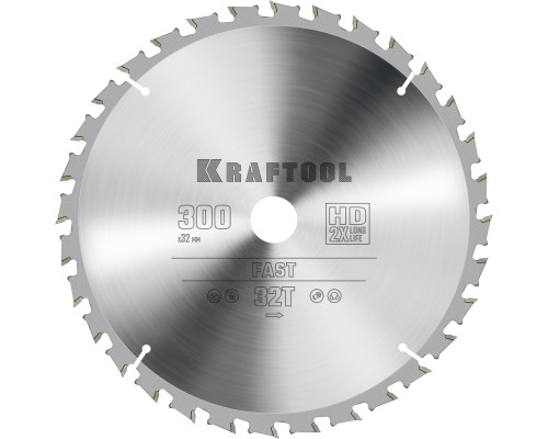 KRAFTOOL Fast 300х32мм 32Т, диск пильный по дереву