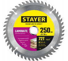 STAYER LAMINATE 250 x 32/30мм 72Т, диск пильный по ламинату, аккуратный рез