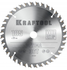 KRAFTOOL Optima 185х20мм 36Т, диск пильный по дереву