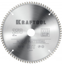 KRAFTOOL Multi Material 250х32мм 80Т, диск пильный по алюминию