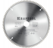 KRAFTOOL Multi Material 260х30мм 100Т, диск пильный по алюминию