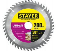 STAYER LAMINATE 200 x 32/30мм 56T, диск пильный по ламинату, аккуратный рез