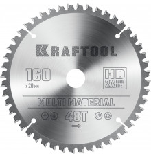 KRAFTOOL Multi Material 160х20мм 48Т, диск пильный по алюминию