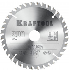 KRAFTOOL Optima 200х32мм 36Т, диск пильный по дереву