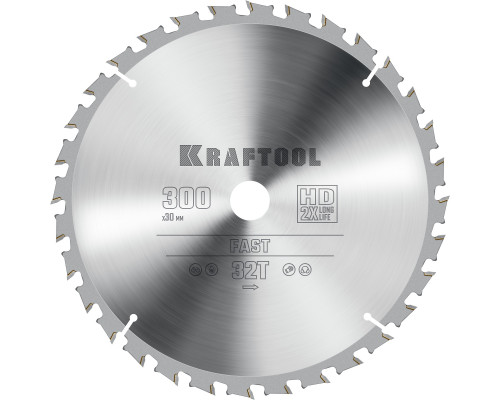 KRAFTOOL Fast 300х30мм 32Т, диск пильный по дереву