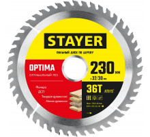 STAYER OPTIMA 230 x 32/30мм 36Т, диск пильный по дереву, оптимальный рез