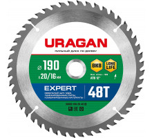 URAGAN Expert 190х20/16мм 48Т, диск пильный по дереву