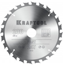 KRAFTOOL Fast 200х30мм 24Т, диск пильный по дереву