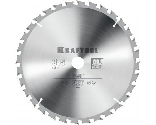 KRAFTOOL Fast 315х30мм 32Т, диск пильный по дереву