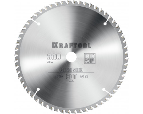 KRAFTOOL PRECISION 300х30мм 60Т, диск пильный по дереву