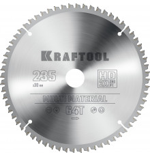 KRAFTOOL Multi Material 235х30мм 64Т, диск пильный по алюминию