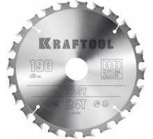 KRAFTOOL Fast 190х30мм 24Т, диск пильный по дереву