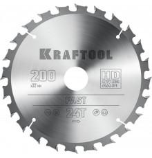 KRAFTOOL Fast 200х32мм 24Т, диск пильный по дереву