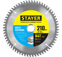 STAYER MULTI MATERIAL 210х32/30мм 64Т, диск пильный по алюминию, супер чистый рез