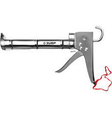 ЗУБР 310 мл хромированный, полукорпусной пистолет для герметика, ПРОФЕССИОНАЛ (06625)