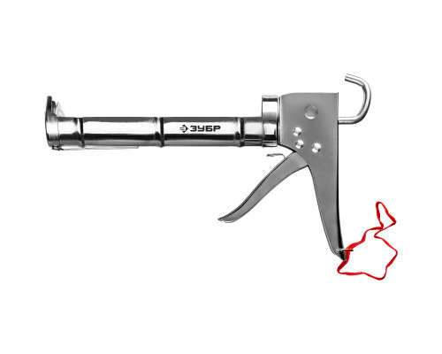 ЗУБР 310 мл хромированный, полукорпусной пистолет для герметика, ПРОФЕССИОНАЛ (06625)