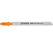 STAYER T101B, T-хвост., HCS сталь, по дереву/ДСП/ДВП, шаг зуба 2,5мм, (10TPI), раб. длина 75мм, 2шт, Полотна для лобзика, Professional (15990-2.5)