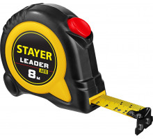 STAYER Leader 8м х 25мм, Рулетка с автостопом (3402-08-25)