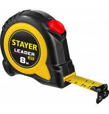 STAYER Leader 8м х 25мм, Рулетка с автостопом (3402-08-25)