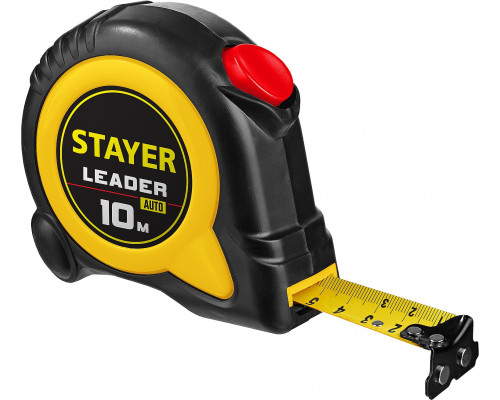 STAYER Leader 10м х 25мм, Рулетка с автостопом (3402-10-25)