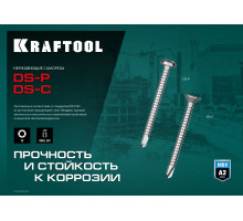 KRAFTOOL DS-P 25 х 4.8 мм, А2, сверло, полукр. головка, ТХ25, саморез нержавеющий, 300 шт (300931-48-025)