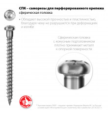 ЗУБР СПК 50 х 5 мм, TX20, саморез для перфорированного крепежа, цинк, 170 шт (30061-50-50)