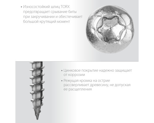 ЗУБР СПК 60 х 5 мм, TX20, саморез для перфорированного крепежа, цинк, 140 шт (30061-50-60)