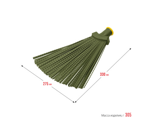 СИБИН 380х240мм, плоская веерная, полипропилен, коническое резьбовое соединение, пластиковая метла (39220)