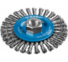 ЗУБР 100 мм, М14, жгутированная стальная проволока, 0.5 мм, Щетка дисковая, Профессионал (35192-100)