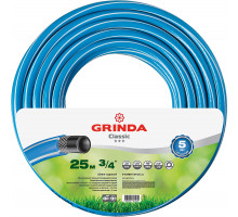 GRINDA CLASSIC, 3/4″ 25 м, 20 атм, трёхслойный, армированный, сетчатое армирование полиамидной нитью, поливочный шланг (8-429001-3/4-25)