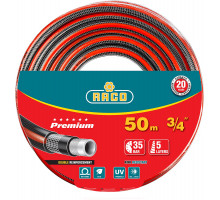 RACO PREMIUM, 3/4″ 50 м, 35 атм, пятислойный, усиленный двумя слоями армирования, поливочный шланг (40300-3/4-50)