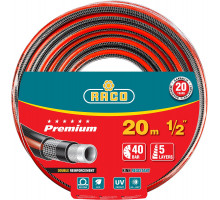 RACO PREMIUM, 1/2″, 20 м, 40 атм, пятислойный, усиленный двумя слоями армирования, поливочный шланг (40300-1/2-20)