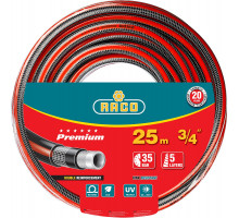 RACO PREMIUM, 3/4″ 25 м, 35 атм, пятислойный, усиленный двумя слоями армирования, поливочный шланг (40300-3/4-25)