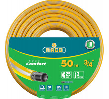 RACO COMFORT, 3/4″ 50 м, 25 атм, трёхслойный, армированный, поливочный шланг (40303-3/4-50)