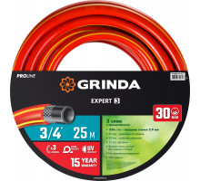 GRINDA EXPERT 3, 3/4″ 25 м, 30 атм, трёхслойный, армированный, поливочный шланг, PROLine (8-429005-3/4-25)